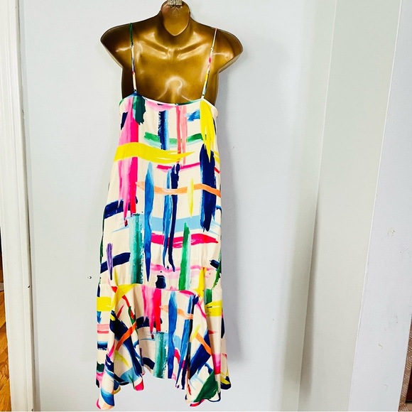 Essentiel Antwerp Colorful Abstract Maxi Dress Strappy Vacation Statement - Picture 7 of 7